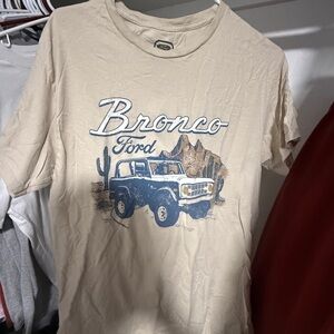 Target Beige Graphic Tee with Blue Design